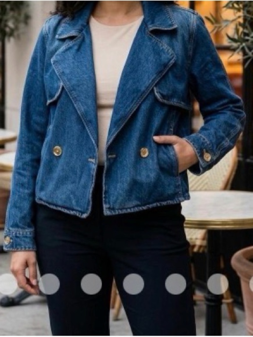 Michael Kors Double-Breasted Denim Jacket - Blue